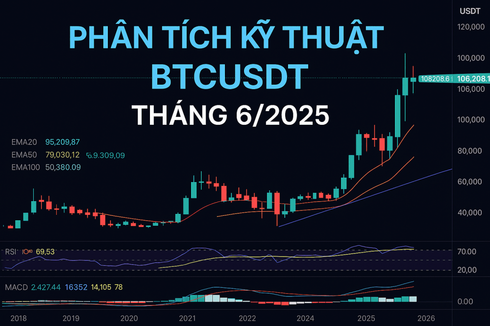 Phân Tích Kỹ Thuật BTCUSDT – Tháng 6/2025